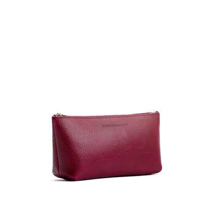 Orchid | Leather utility bag pouch with top zipper