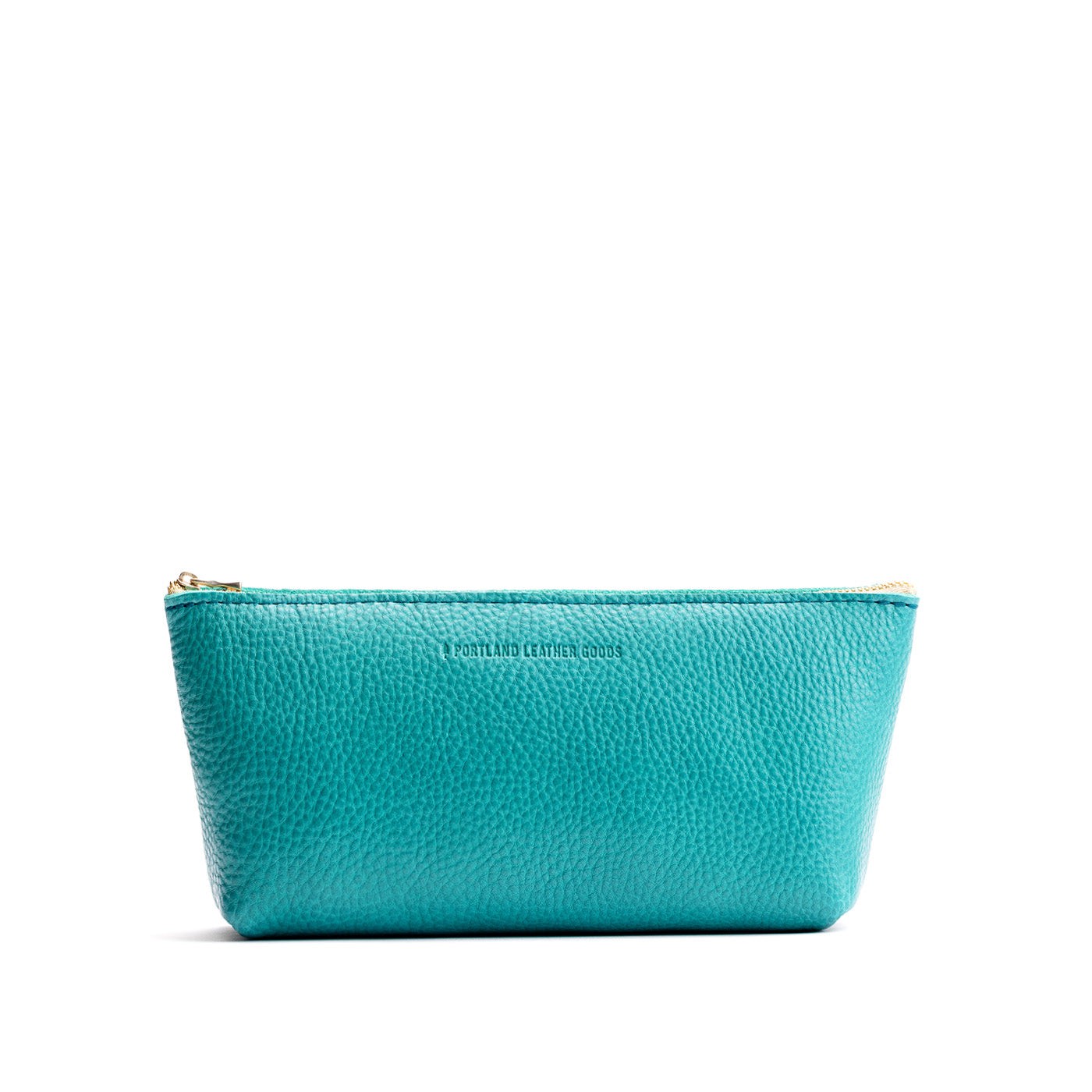 Seafoam | Leather utility bag pouch with top zipper