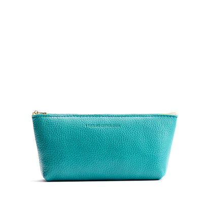 Seafoam | Leather utility bag pouch with top zipper