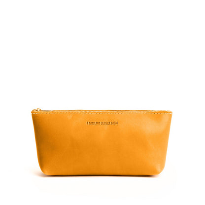 Sunflower | Leather utility bag pouch with top zipper
