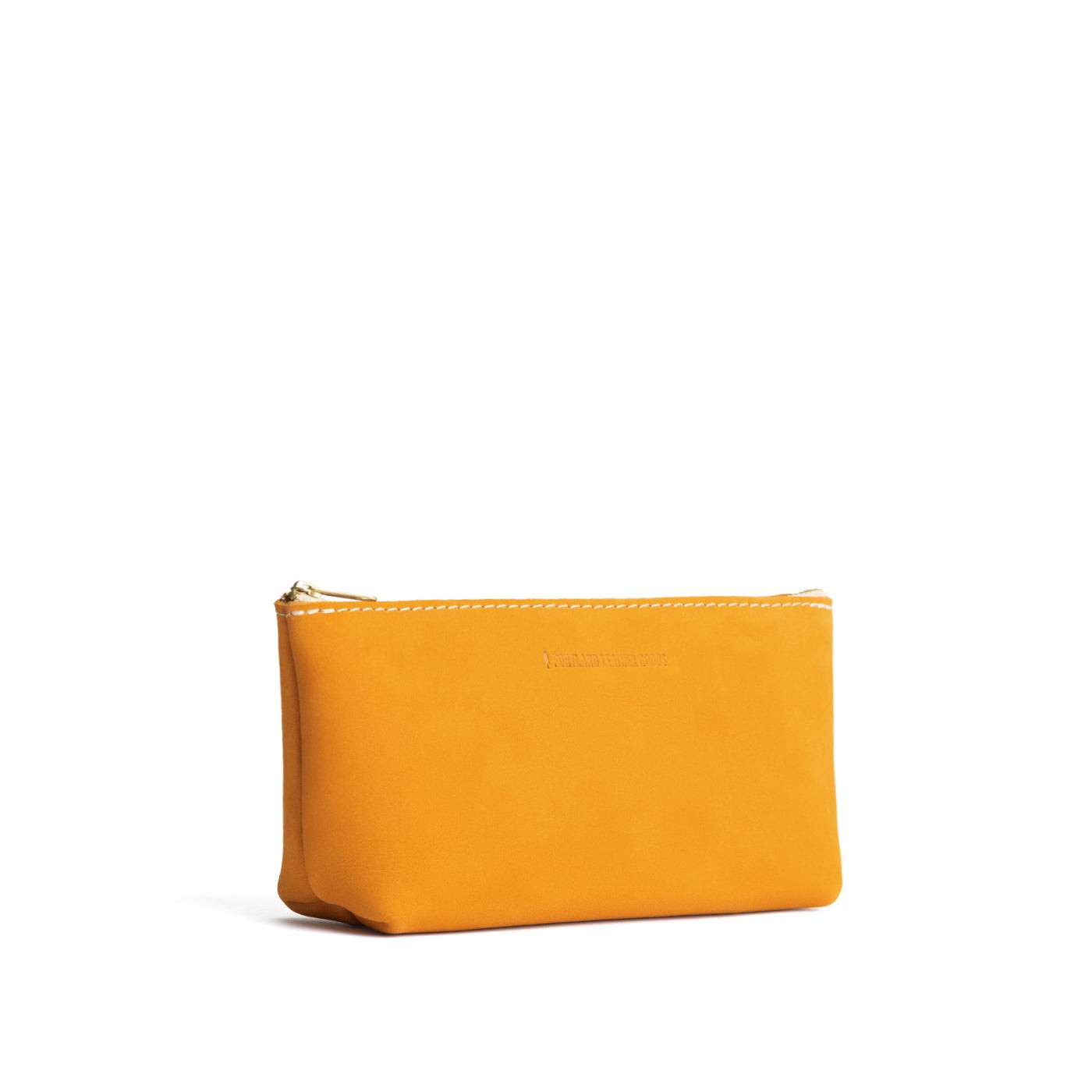 Turmeric | Leather utility bag pouch with top zipper