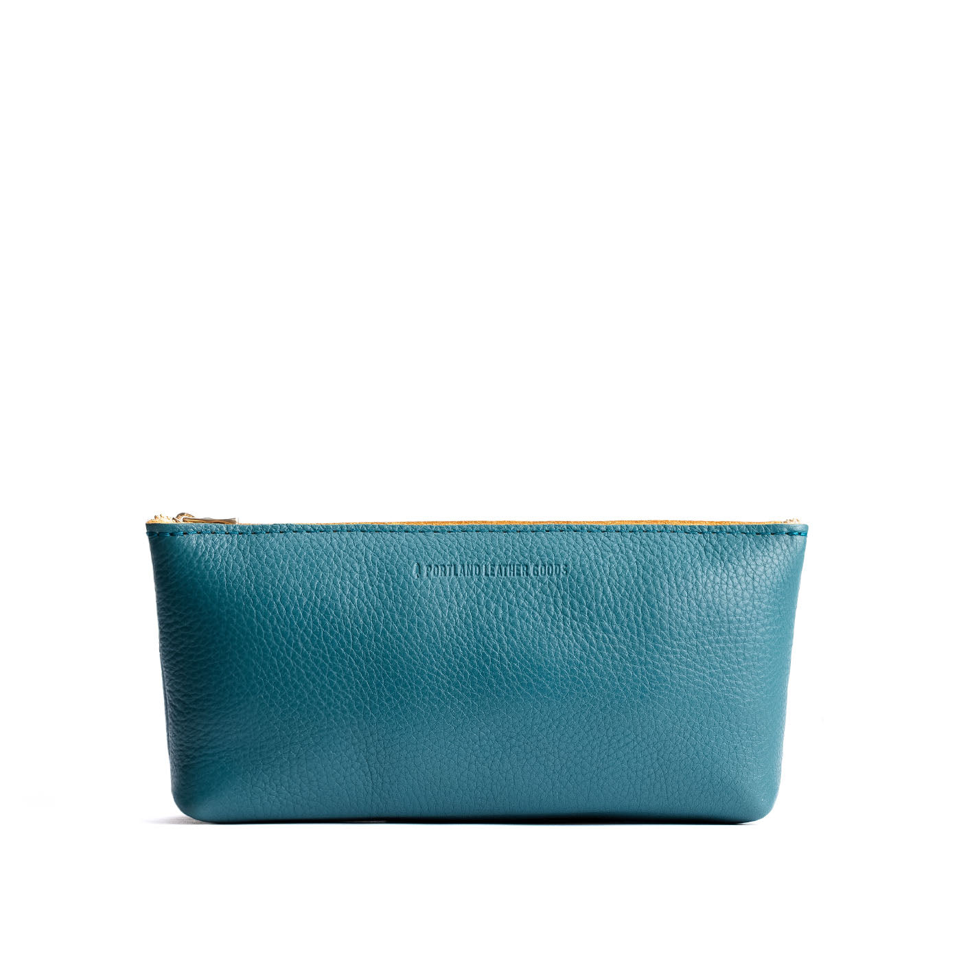 Turquoise | Leather utility bag pouch with top zipper