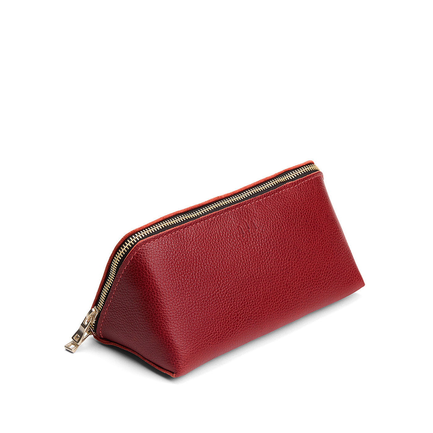 Chili Red | Triangular shaped pouch with extra long zipper