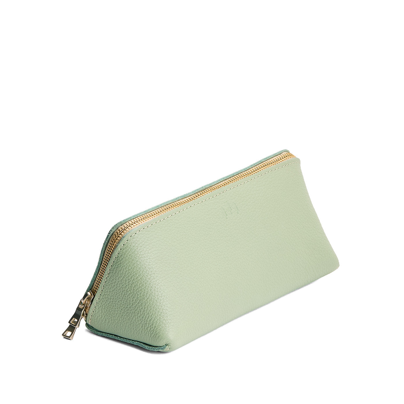 Pistachio | Triangular shaped pouch with extra long zipper