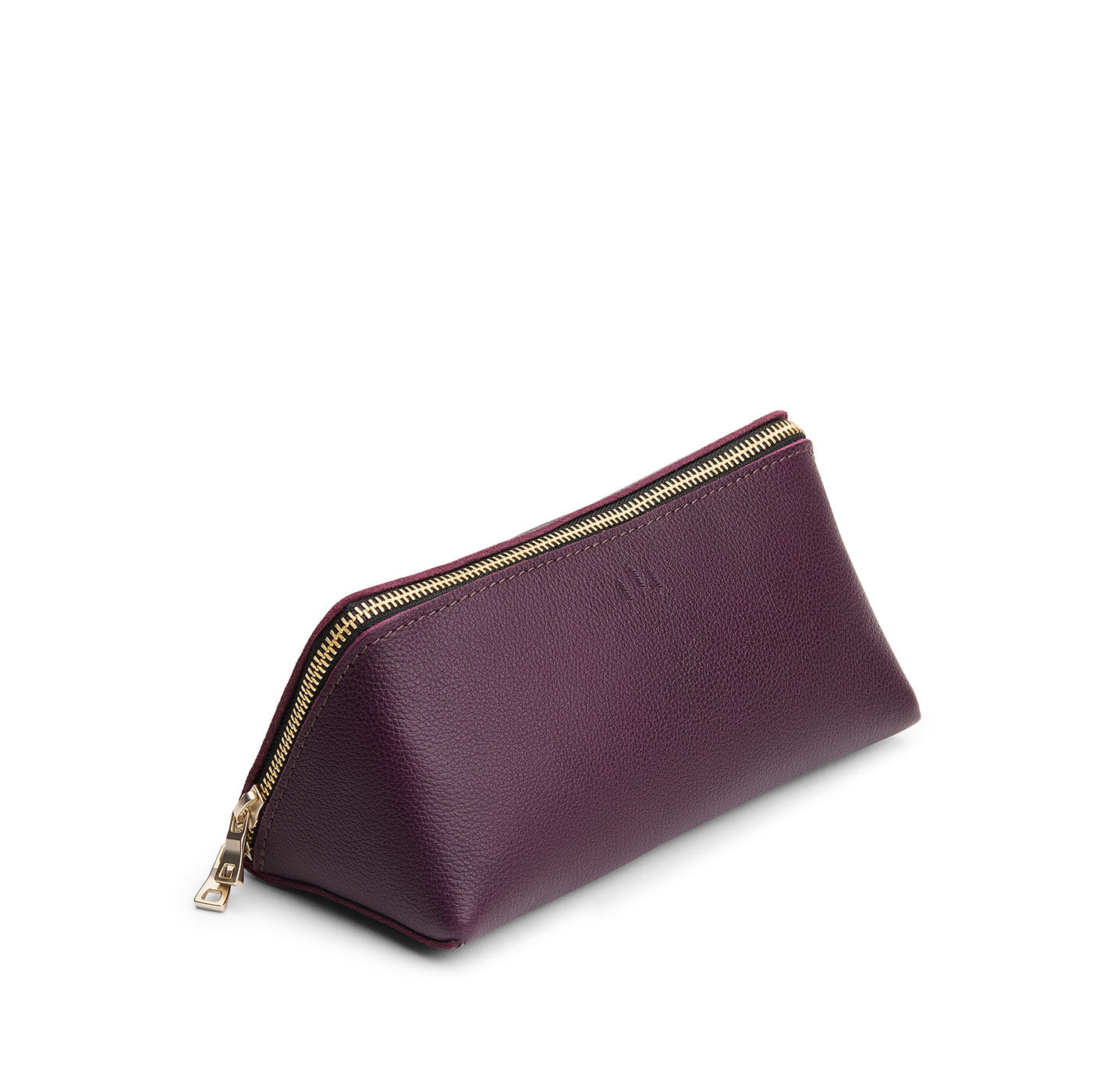 Plum | Triangular shaped pouch with extra long zipper