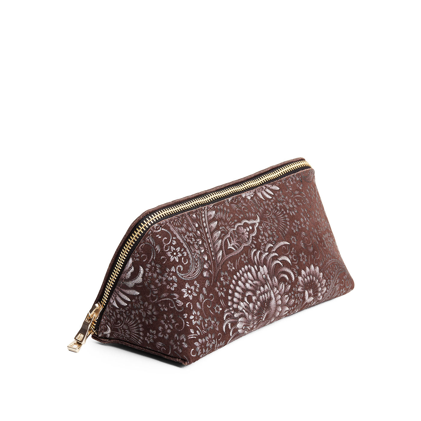 Sepia | Triangular shaped pouch with extra long zipper