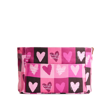 Sugar Rush*Zipper*Small | Heart printed canvas organizer with pockets
